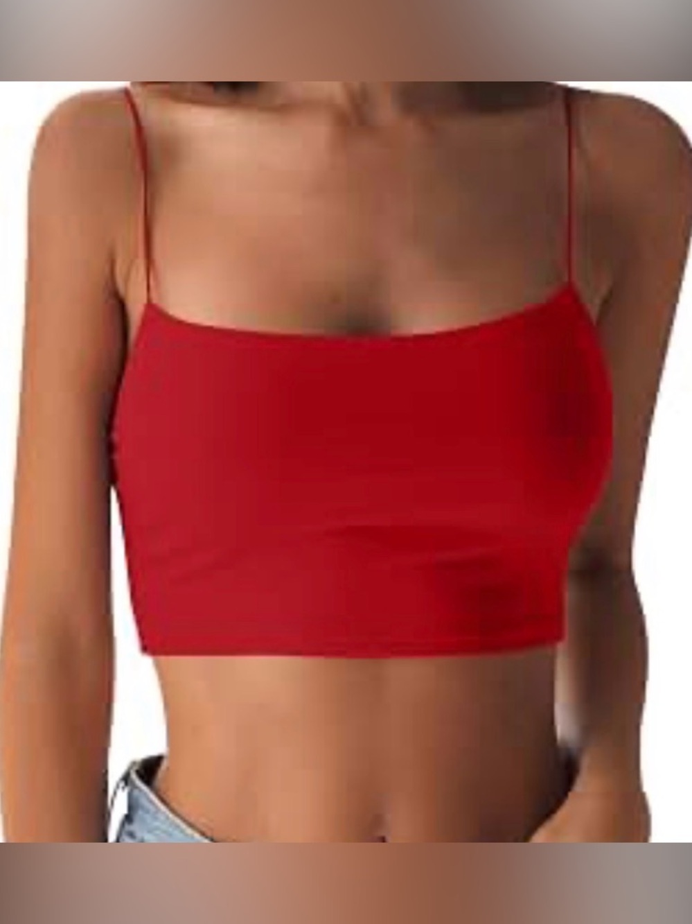 Better Be Red Spaghetti Strap Cropped Cami